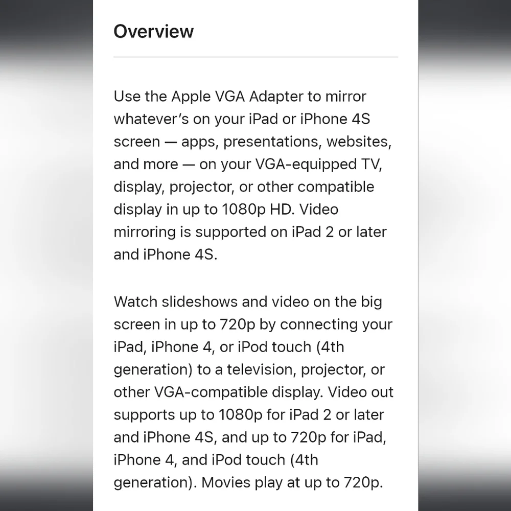 Apple 30-Pin to VGA Adapter
